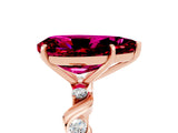 Rose gold Pear Cut Garnet Solitaire Twisted Band with Round  Accents and Prong Setting_41