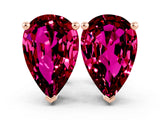 Rose gold Pear Cut Garnet Stud Earrings_18