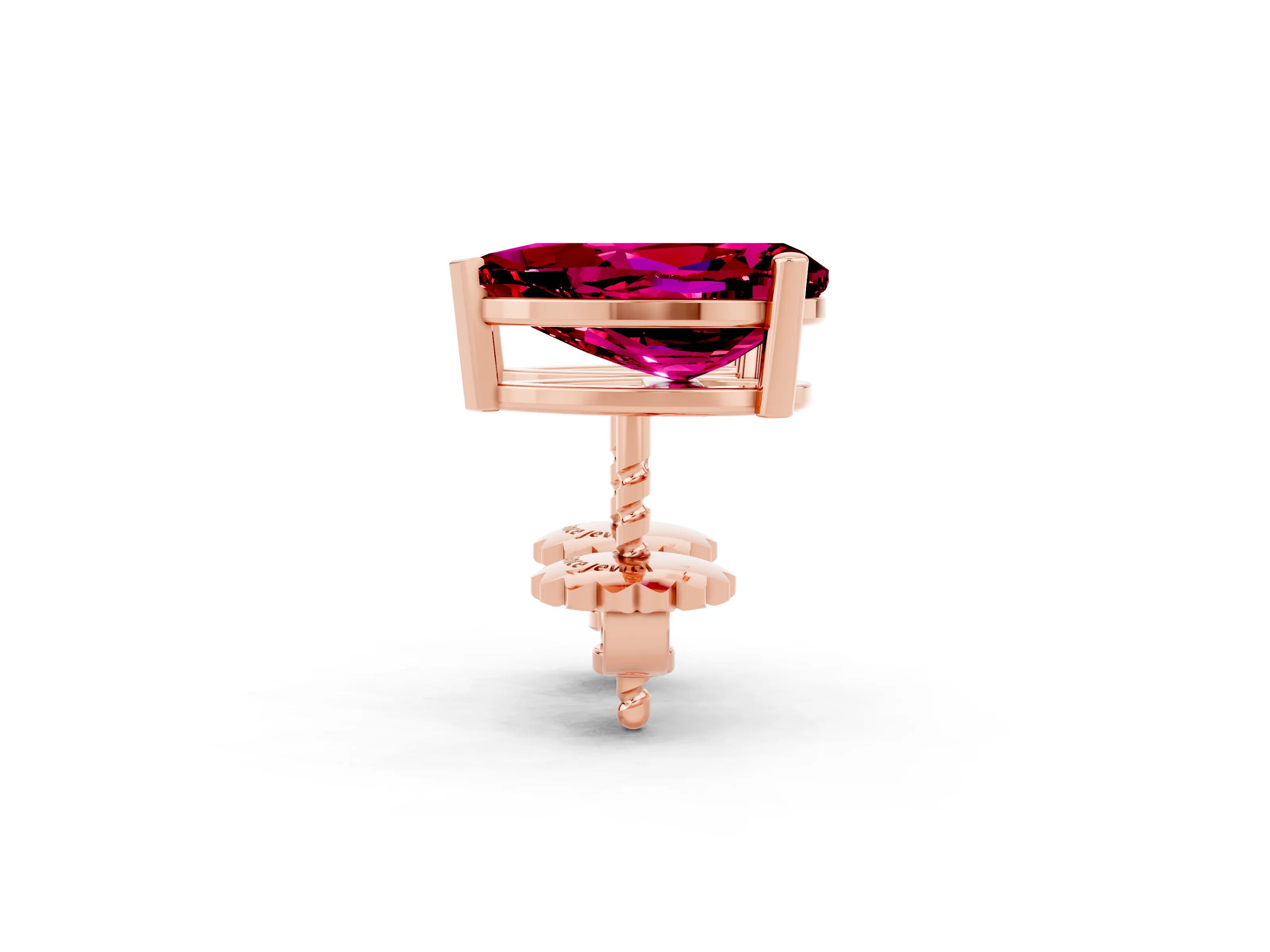 Rose gold Pear Cut Garnet Stud Earrings_20
