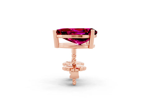 Rose gold Pear Cut Garnet Stud Earrings_20