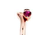 Rose gold Pear Cut Garnet Two-Stone Open Band Ring with Prong Setting_11
