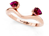 Rose gold Pear Cut Garnet Two-Stone Open Band Ring with Prong Setting_7