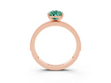 Rose gold Pear Cut Green Sapphire Milgrain Pavé Engagement Ring with Four-Prong Setting_3