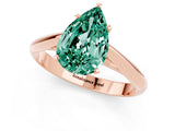 Rose gold Pear Cut Green Sapphire Solitaire Engagement Ring with Cathedral Setting and Four-Prong Mount_25