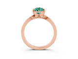 Rose gold Pear Cut Green Sapphire Solitaire Engagement Ring with Classic Band and Four-Prong Setting_27