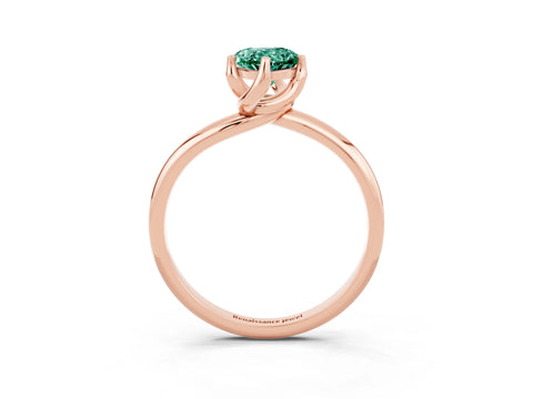 Rose gold Pear Cut Green Sapphire Solitaire Engagement Ring with Four-Prong Setting and Classic Band_15