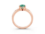 Rose gold Pear Cut Green Sapphire Solitaire Engagement Ring with Round Band and Four-Prong Setting_3