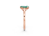 Rose gold Pear Cut Green Sapphire Solitaire Ring with Flower Prong Setting and Classic Band_14