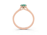 Rose gold Pear Cut Green Sapphire Solitaire Ring with Flower Prong Setting and Classic Band_15