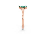 Rose gold Pear Cut Green Sapphire Solitaire Ring with Flower Prong Setting and Classic Band_38