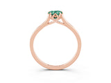 Rose gold Pear Cut Green Sapphire Solitaire Ring with Flower Prong Setting and Classic Band_39