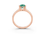 Rose gold Pear Cut Green Sapphire Solitaire Ring with Wide Band and Prong Setting_3