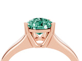 Rose gold Pear Cut Green Sapphire Solitaire Ring with Wide Band and Prong Setting_4