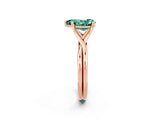 Rose gold Pear Cut Green Sapphire Solitaire Twist Band Prong Setting Ring_50