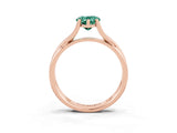 Rose gold Pear Cut Green Sapphire Solitaire Twist Band Prong Setting Ring_51