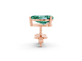 Rose gold Pear Cut Green Sapphire Stud Earrings_20