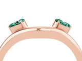 Rose gold Pear Cut Green Sapphire Two-Stone Open Band Ring with Prong Setting_10