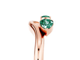 Rose gold Pear Cut Green Sapphire Two-Stone Open Band Ring with Prong Setting_11