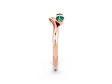 Rose gold Pear Cut Green Sapphire Two-Stone Open Band Ring with Prong Setting_8