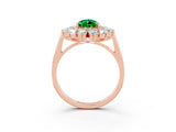 Rose gold Pear Cut Halo Cluster Diamond Ring with Pave Band and Four-Prong Setting_21