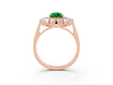 Rose gold Pear Cut Halo Cluster Diamond Ring with Pave Band and Four-Prong Setting_33