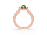 Rose gold Pear Cut Halo Diamond Engagement Ring with Milgrain Pave Band and Four-Prong Setting_3