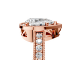 Rose gold Pear Cut Halo Diamond Pave Band Ring with Four-Prong Setting_66