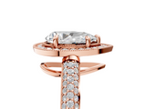 Rose gold Pear Cut Halo Diamond Pave Band with Four-Prong Setting_58
