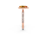 Rose gold Pear Cut Halo Diamond Pave Band with Prong Setting_2