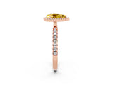 Rose gold Pear Cut Halo Diamond Pave Band with Prong Setting_2
