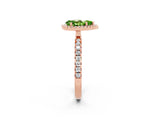 Rose gold Pear Cut Halo Diamond Pave Band with Prong Setting_2