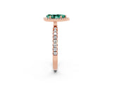 Rose gold Pear Cut Halo Diamond Pave Band with Prong Setting_2