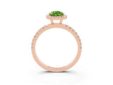 Rose gold Pear Cut Halo Diamond Pave Band with Prong Setting_3