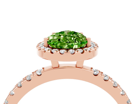 Rose gold Pear Cut Halo Diamond Pave Band with Prong Setting_4