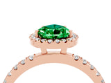 Rose gold Pear Cut Halo Diamond Pave Band with Prong Setting_4
