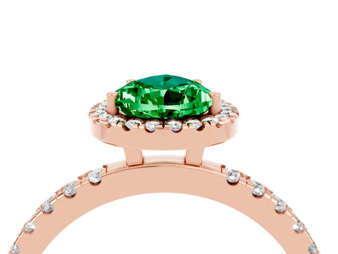 Rose gold Pear Cut Halo Diamond Pave Band with Prong Setting_4