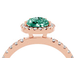 Rose gold Pear Cut Halo Diamond Pave Band with Prong Setting_4