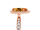 Rose gold Pear Cut Halo Diamond Pave Band with Prong Setting_5