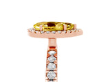 Rose gold Pear Cut Halo Diamond Pave Band with Prong Setting_5