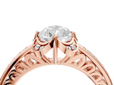 Rose gold Pear Cut Halo Diamond Ring with Channel Set Band and Four-Prong Setting_36