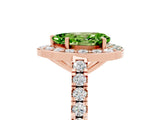 Rose gold Pear Cut Halo Diamond Ring with Pavé Band and Three-Prong Setting_26