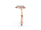 Rose gold Pear Cut Halo Diamond Ring with Solitaire Band and Prong Setting_5