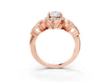 Rose gold Pear Cut Halo Diamond Split Shank Engagement Ring with Four-Prong Setting_12