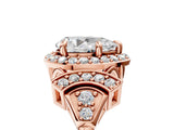 Rose gold Pear Cut Halo Diamond Split Shank Engagement Ring with Four-Prong Setting_14
