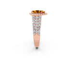 Rose gold Pear Cut Halo Pavé Diamond Engagement Ring with Split Shank and Four-Prong Setting_2
