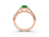 Rose gold Pear Cut Halo Pavé Diamond Engagement Ring with Split Shank and Four-Prong Setting_3