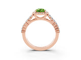 Rose gold Pear Cut Halo Pavé Diamond Engagement Ring with Split Shank and Four-Prong Setting_3