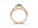 Rose gold Pear Cut Halo Pavé Diamond Engagement Ring with Split Shank and Four-Prong Setting_3