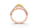 Rose gold Pear Cut Halo Pavé Diamond Engagement Ring with Split Shank and Four-Prong Setting_3