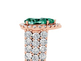 Rose gold Pear Cut Halo Pavé Diamond Engagement Ring with Split Shank and Four-Prong Setting_5